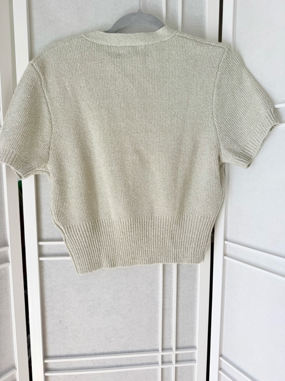 Urban Revival Cream Short-Sleeve Knit Cardigan with Gold Buttons - Picture 5 of 5
